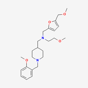 molecular formula C24H36N2O4 B5212868 2-methoxy-N-{[1-(2-methoxybenzyl)-4-piperidinyl]methyl}-N-{[5-(methoxymethyl)-2-furyl]methyl}ethanamine 
