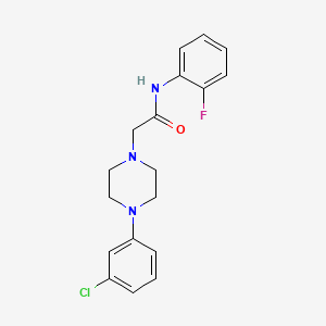 2-[4-(3-chlorophenyl)-1-piperazinyl]-N-(2-fluorophenyl)acetamide