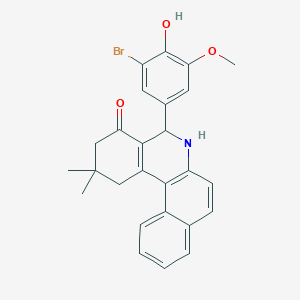 molecular formula C26H24BrNO3 B5212884 5-(3-bromo-4-hydroxy-5-methoxyphenyl)-2,2-dimethyl-2,3,5,6-tetrahydrobenzo[a]phenanthridin-4(1H)-one 