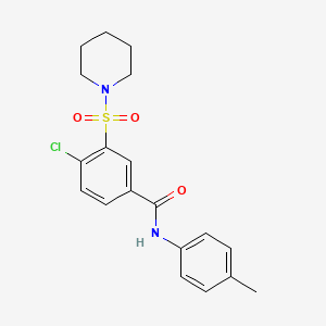 molecular formula C19H21ClN2O3S B5212934 4-chloro-N-(4-methylphenyl)-3-(1-piperidinylsulfonyl)benzamide 
