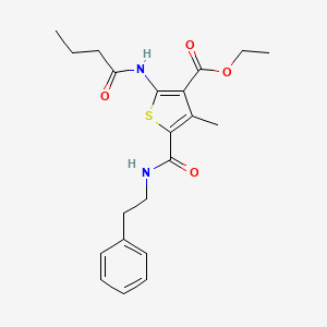 molecular formula C21H26N2O4S B5212945 ethyl 2-(butyrylamino)-4-methyl-5-{[(2-phenylethyl)amino]carbonyl}-3-thiophenecarboxylate 
