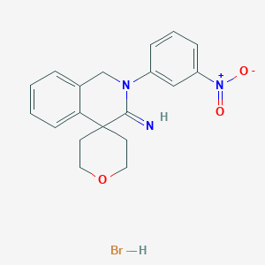 molecular formula C19H20BrN3O3 B5212949 2-(3-nitrophenyl)-1,2,2',3',5',6'-hexahydro-3H-spiro[isoquinoline-4,4'-pyran]-3-imine hydrobromide 