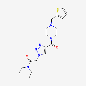 molecular formula C18H26N6O2S B5212951 N,N-diethyl-2-(4-{[4-(2-thienylmethyl)-1-piperazinyl]carbonyl}-1H-1,2,3-triazol-1-yl)acetamide 
