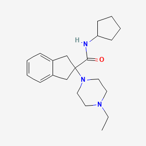 molecular formula C21H31N3O B5212967 N-cyclopentyl-2-(4-ethyl-1-piperazinyl)-2-indanecarboxamide 