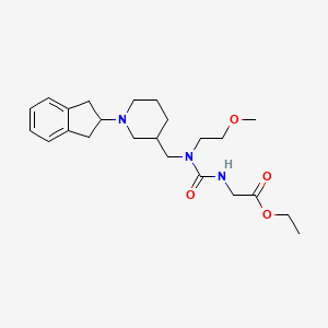 molecular formula C23H35N3O4 B5212978 ethyl N-{[{[1-(2,3-dihydro-1H-inden-2-yl)-3-piperidinyl]methyl}(2-methoxyethyl)amino]carbonyl}glycinate 