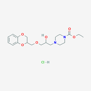molecular formula C19H29ClN2O6 B5212991 ethyl 4-[3-(2,3-dihydro-1,4-benzodioxin-2-ylmethoxy)-2-hydroxypropyl]-1-piperazinecarboxylate hydrochloride 