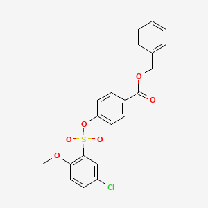 molecular formula C21H17ClO6S B5213002 benzyl 4-{[(5-chloro-2-methoxyphenyl)sulfonyl]oxy}benzoate 