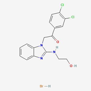 molecular formula C17H16BrCl2N3O2 B5213009 1-(3,4-dichlorophenyl)-2-{2-[(2-hydroxyethyl)amino]-1H-benzimidazol-1-yl}ethanone hydrobromide 