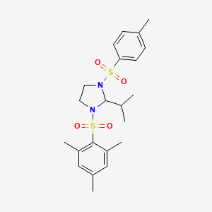 molecular formula C22H30N2O4S2 B5213021 2-isopropyl-1-(mesitylsulfonyl)-3-[(4-methylphenyl)sulfonyl]imidazolidine 