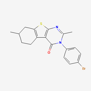 molecular formula C18H17BrN2OS B5213064 3-(4-bromophenyl)-2,7-dimethyl-5,6,7,8-tetrahydro[1]benzothieno[2,3-d]pyrimidin-4(3H)-one 