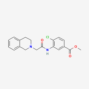 molecular formula C19H19ClN2O3 B5213072 methyl 4-chloro-3-[(3,4-dihydro-2(1H)-isoquinolinylacetyl)amino]benzoate 