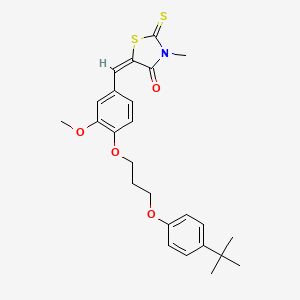molecular formula C25H29NO4S2 B5213075 5-{4-[3-(4-tert-butylphenoxy)propoxy]-3-methoxybenzylidene}-3-methyl-2-thioxo-1,3-thiazolidin-4-one 
