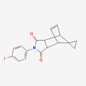 molecular formula C17H14INO2 B5213079 4'-(4-iodophenyl)-4'-azaspiro[cyclopropane-1,10'-tricyclo[5.2.1.0~2,6~]decane]-8'-ene-3',5'-dione 