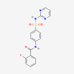 molecular formula C17H13FN4O3S B5213090 2-fluoro-N-{4-[(2-pyrimidinylamino)sulfonyl]phenyl}benzamide 