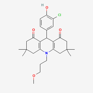 molecular formula C27H34ClNO4 B5213119 9-(3-chloro-4-hydroxyphenyl)-10-(3-methoxypropyl)-3,3,6,6-tetramethyl-3,4,6,7,9,10-hexahydro-1,8(2H,5H)-acridinedione 