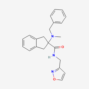 molecular formula C22H23N3O2 B5213142 2-[benzyl(methyl)amino]-N-(3-isoxazolylmethyl)-2-indanecarboxamide 