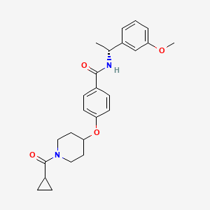 molecular formula C25H30N2O4 B5213149 4-{[1-(cyclopropylcarbonyl)-4-piperidinyl]oxy}-N-[(1R)-1-(3-methoxyphenyl)ethyl]benzamide 