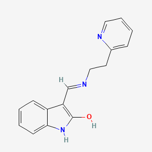 molecular formula C16H15N3O B5213178 3-({[2-(2-pyridinyl)ethyl]amino}methylene)-1,3-dihydro-2H-indol-2-one 