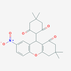 molecular formula C23H25NO6 B5213192 2-(3,3-dimethyl-7-nitro-1-oxo-2,3,4,9-tetrahydro-1H-xanthen-9-yl)-5,5-dimethyl-1,3-cyclohexanedione 