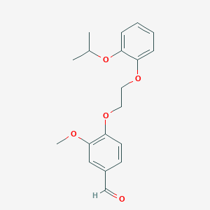 molecular formula C19H22O5 B5213207 4-[2-(2-isopropoxyphenoxy)ethoxy]-3-methoxybenzaldehyde 
