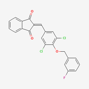 molecular formula C23H13Cl2FO3 B5213212 2-{3,5-dichloro-4-[(3-fluorobenzyl)oxy]benzylidene}-1H-indene-1,3(2H)-dione 
