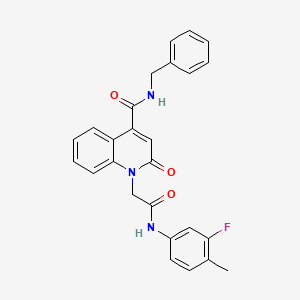N-benzyl-1-{2-[(3-fluoro-4-methylphenyl)amino]-2-oxoethyl}-2-oxo-1,2-dihydro-4-quinolinecarboxamide