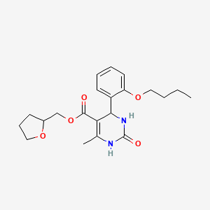 molecular formula C21H28N2O5 B5213236 tetrahydro-2-furanylmethyl 4-(2-butoxyphenyl)-6-methyl-2-oxo-1,2,3,4-tetrahydro-5-pyrimidinecarboxylate 