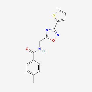 molecular formula C15H13N3O2S B5213244 4-methyl-N-{[3-(2-thienyl)-1,2,4-oxadiazol-5-yl]methyl}benzamide 