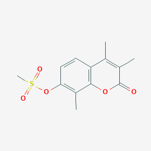molecular formula C13H14O5S B5213275 3,4,8-trimethyl-2-oxo-2H-chromen-7-yl methanesulfonate 