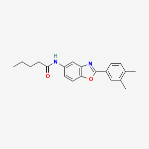 molecular formula C20H22N2O2 B5213282 N-[2-(3,4-dimethylphenyl)-1,3-benzoxazol-5-yl]pentanamide 