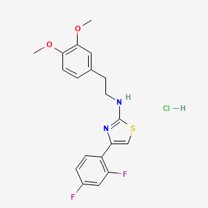 molecular formula C19H19ClF2N2O2S B5213285 4-(2,4-difluorophenyl)-N-[2-(3,4-dimethoxyphenyl)ethyl]-1,3-thiazol-2-amine hydrochloride 