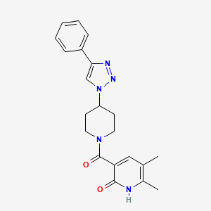 molecular formula C21H23N5O2 B5213298 5,6-dimethyl-3-{[4-(4-phenyl-1H-1,2,3-triazol-1-yl)-1-piperidinyl]carbonyl}-2(1H)-pyridinone 