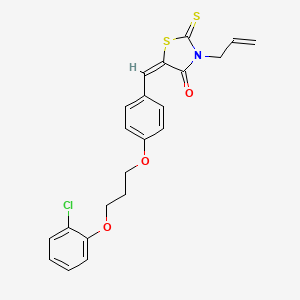 molecular formula C22H20ClNO3S2 B5213329 3-allyl-5-{4-[3-(2-chlorophenoxy)propoxy]benzylidene}-2-thioxo-1,3-thiazolidin-4-one 