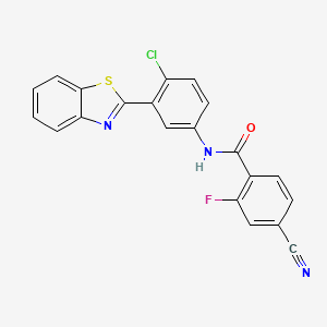 molecular formula C21H11ClFN3OS B5213337 N-[3-(1,3-benzothiazol-2-yl)-4-chlorophenyl]-4-cyano-2-fluorobenzamide 