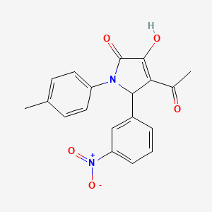 molecular formula C19H16N2O5 B5213347 4-acetyl-3-hydroxy-1-(4-methylphenyl)-5-(3-nitrophenyl)-1,5-dihydro-2H-pyrrol-2-one 