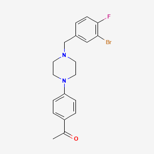 molecular formula C19H20BrFN2O B5213350 1-{4-[4-(3-bromo-4-fluorobenzyl)-1-piperazinyl]phenyl}ethanone 