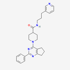 molecular formula C27H31N5O B5213368 1-(2-phenyl-6,7-dihydro-5H-cyclopenta[d]pyrimidin-4-yl)-N-[3-(3-pyridinyl)propyl]-4-piperidinecarboxamide 