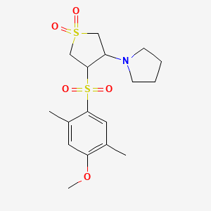 1-{4-[(4-methoxy-2,5-dimethylphenyl)sulfonyl]-1,1-dioxidotetrahydro-3-thienyl}pyrrolidine