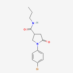 molecular formula C14H17BrN2O2 B5213391 1-(4-bromophenyl)-5-oxo-N-propyl-3-pyrrolidinecarboxamide 