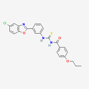 N-({[3-(5-chloro-1,3-benzoxazol-2-yl)phenyl]amino}carbonothioyl)-4-propoxybenzamide