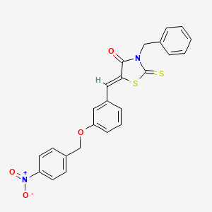 molecular formula C24H18N2O4S2 B5213404 3-benzyl-5-{3-[(4-nitrobenzyl)oxy]benzylidene}-2-thioxo-1,3-thiazolidin-4-one 
