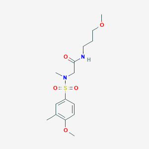 molecular formula C15H24N2O5S B5213424 N~2~-[(4-methoxy-3-methylphenyl)sulfonyl]-N~1~-(3-methoxypropyl)-N~2~-methylglycinamide 