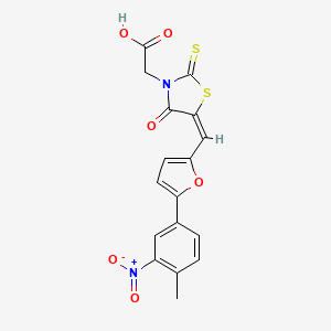 molecular formula C17H12N2O6S2 B5213450 (5-{[5-(4-methyl-3-nitrophenyl)-2-furyl]methylene}-4-oxo-2-thioxo-1,3-thiazolidin-3-yl)acetic acid 