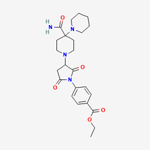 molecular formula C24H32N4O5 B5213477 ethyl 4-{3-[4'-(aminocarbonyl)-1,4'-bipiperidin-1'-yl]-2,5-dioxo-1-pyrrolidinyl}benzoate 