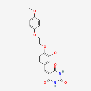 molecular formula C21H20N2O7 B5213495 5-{3-methoxy-4-[2-(4-methoxyphenoxy)ethoxy]benzylidene}-2,4,6(1H,3H,5H)-pyrimidinetrione 