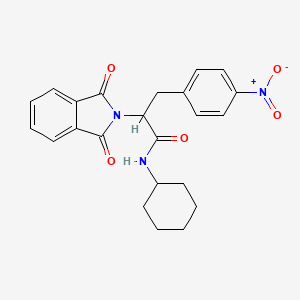molecular formula C23H23N3O5 B5213501 N-cyclohexyl-2-(1,3-dioxo-1,3-dihydro-2H-isoindol-2-yl)-3-(4-nitrophenyl)propanamide 