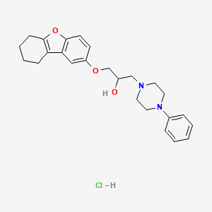 molecular formula C25H31ClN2O3 B5213504 1-(4-phenyl-1-piperazinyl)-3-(6,7,8,9-tetrahydrodibenzo[b,d]furan-2-yloxy)-2-propanol hydrochloride 