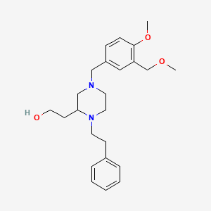 molecular formula C24H34N2O3 B5213511 2-[4-[4-methoxy-3-(methoxymethyl)benzyl]-1-(2-phenylethyl)-2-piperazinyl]ethanol 