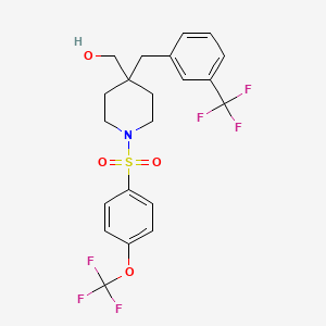 molecular formula C21H21F6NO4S B5213515 {1-{[4-(trifluoromethoxy)phenyl]sulfonyl}-4-[3-(trifluoromethyl)benzyl]-4-piperidinyl}methanol 