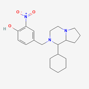 molecular formula C20H29N3O3 B5213529 4-[(1-cyclohexylhexahydropyrrolo[1,2-a]pyrazin-2(1H)-yl)methyl]-2-nitrophenol 